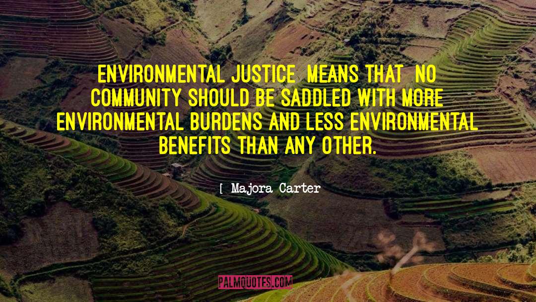 Majora Carter Quotes: Environmental justice [means that] no