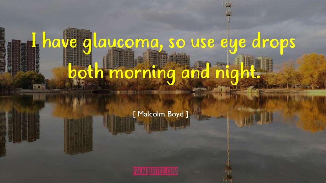 Malcolm Boyd Quotes: I have glaucoma, so use