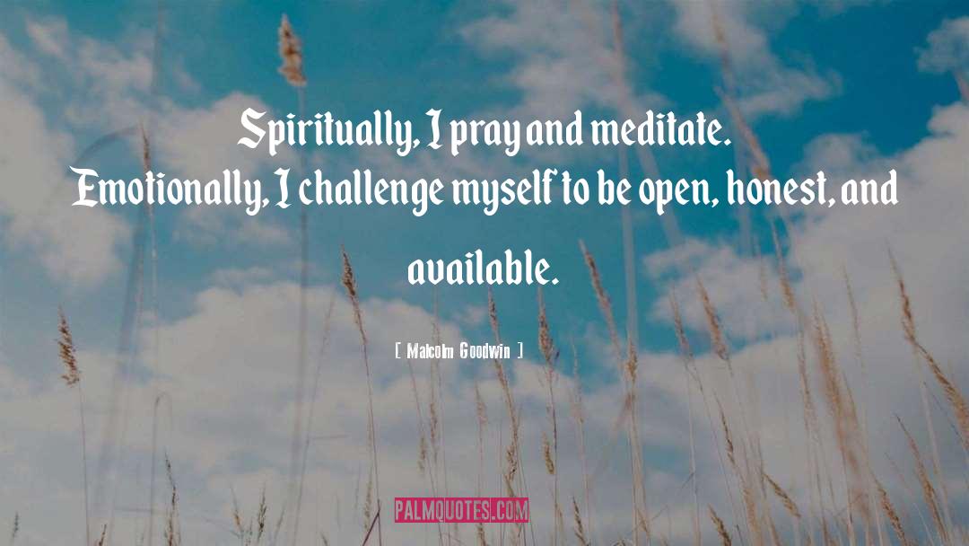 Malcolm Goodwin Quotes: Spiritually, I pray and meditate.