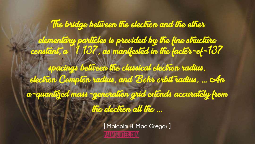 Malcolm H. Mac Gregor Quotes: The bridge between the electron