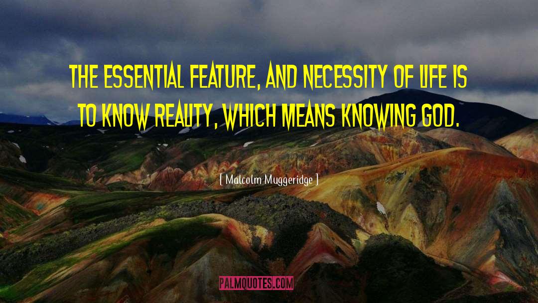 Malcolm Muggeridge Quotes: The essential feature, and necessity
