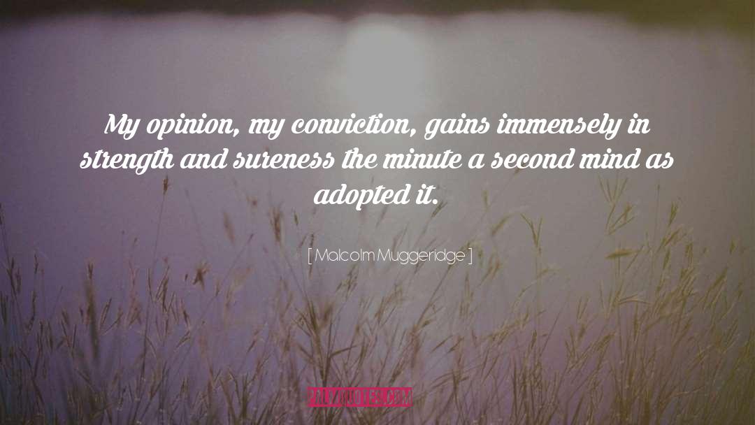 Malcolm Muggeridge Quotes: My opinion, my conviction, gains