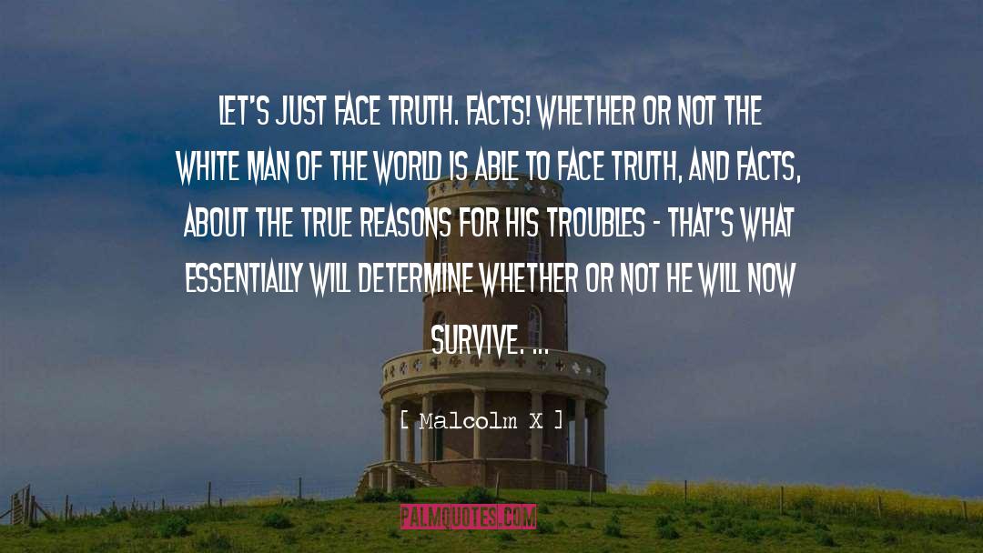 Malcolm X Quotes: Let's just face truth. Facts!