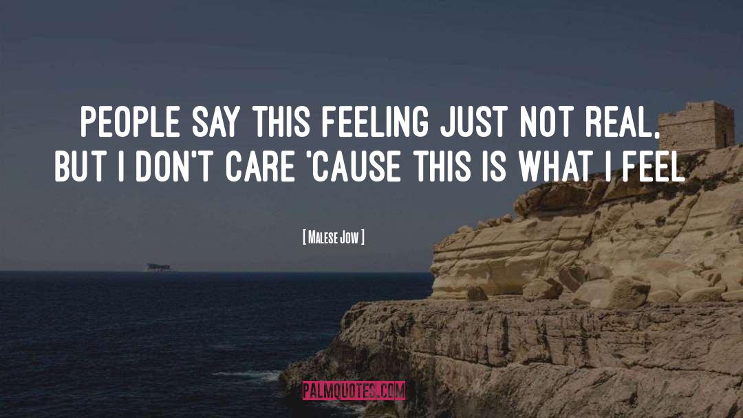 Malese Jow Quotes: People say this feeling just