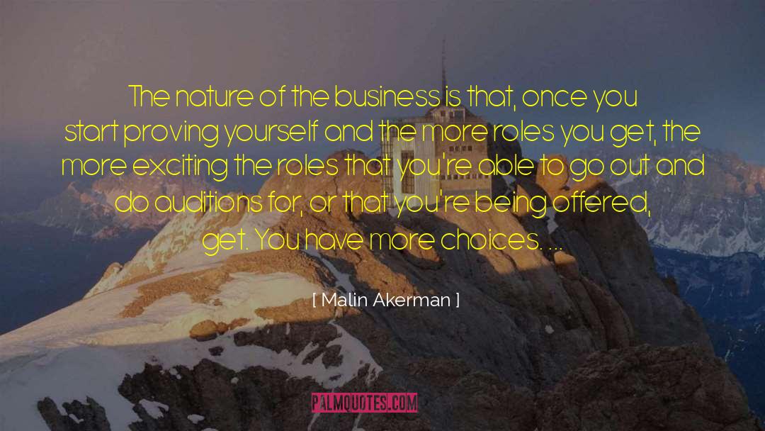 Malin Akerman Quotes: The nature of the business