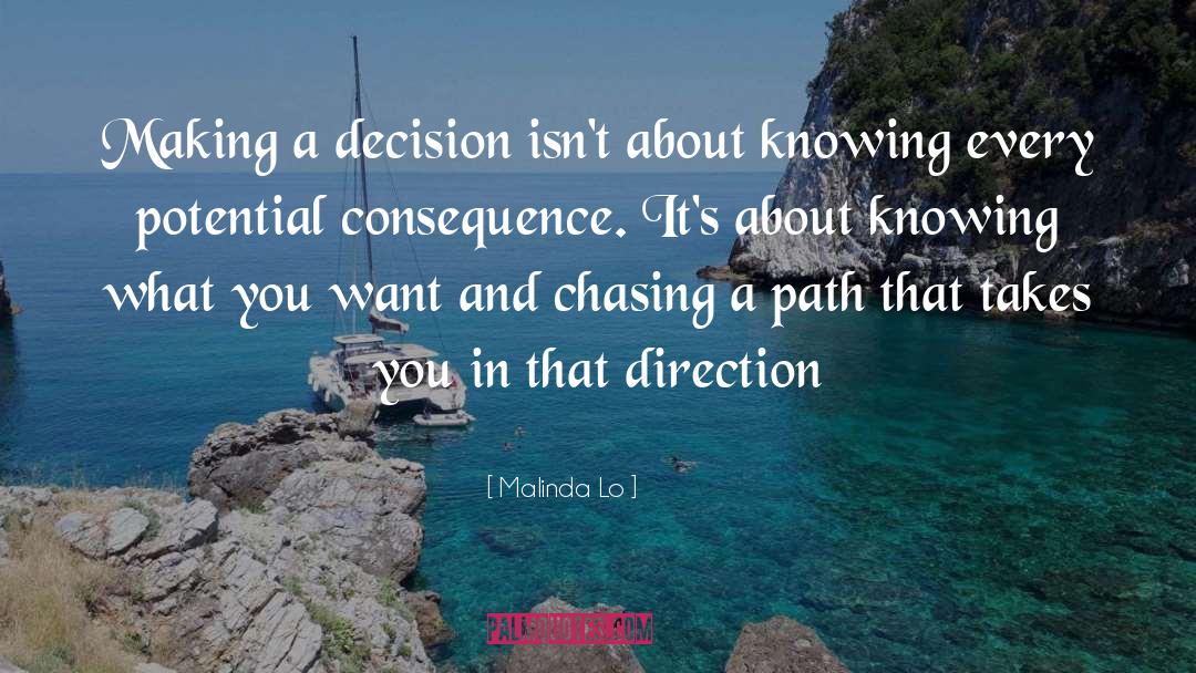 Malinda Lo Quotes: Making a decision isn't about