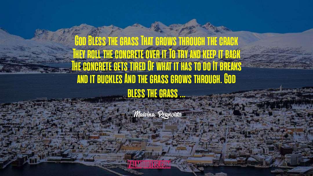 Malvina Reynolds Quotes: God Bless the grass That