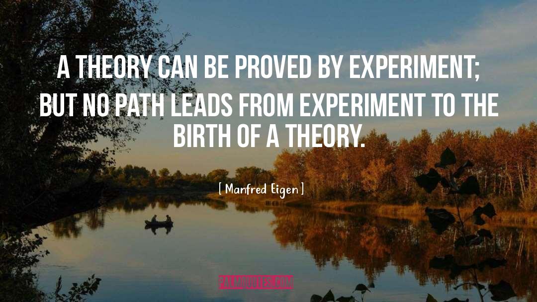 Manfred Eigen Quotes: A theory can be proved