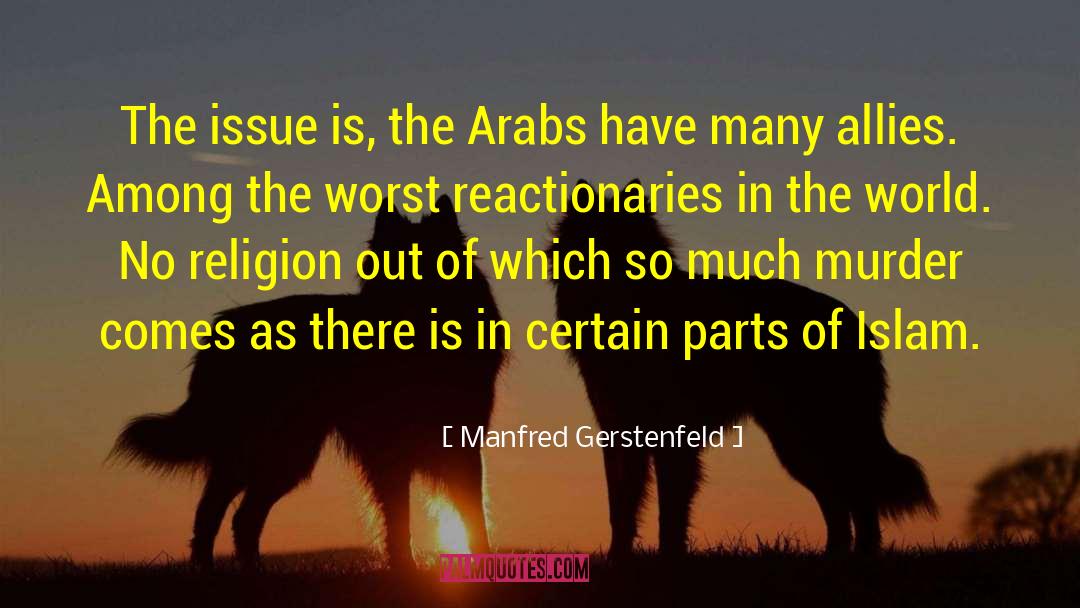 Manfred Gerstenfeld Quotes: The issue is, the Arabs