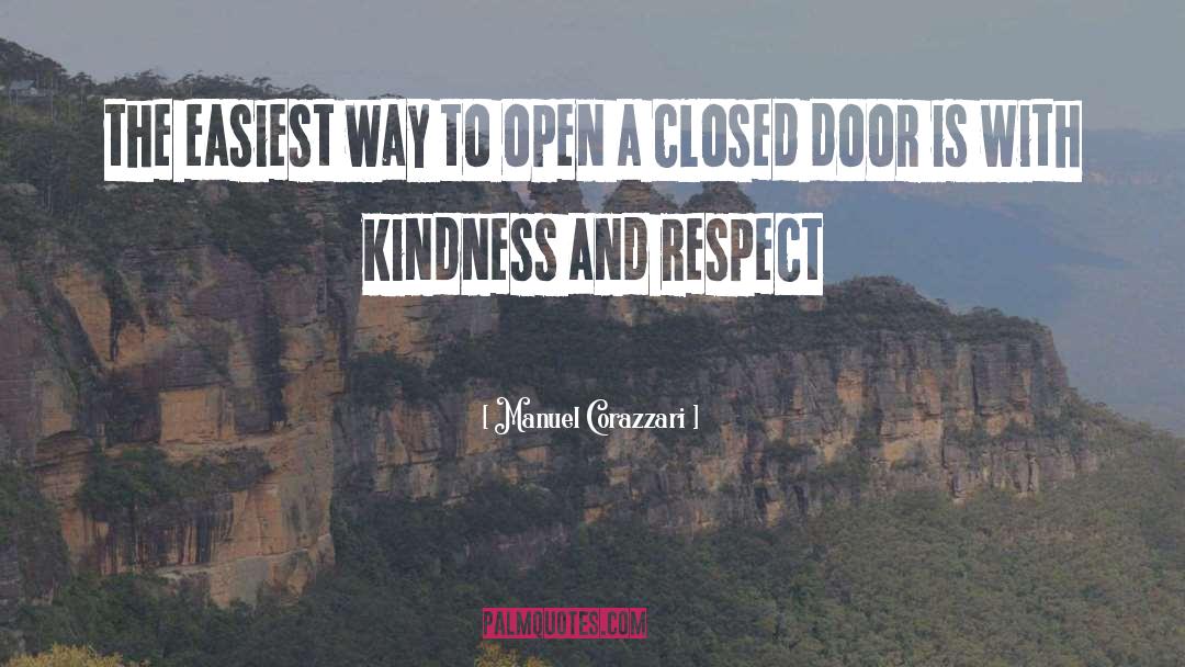 Manuel Corazzari Quotes: the easiest way to open