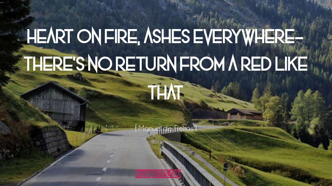 Manuel De Freitas Quotes: Heart on fire, ashes everywhere<br