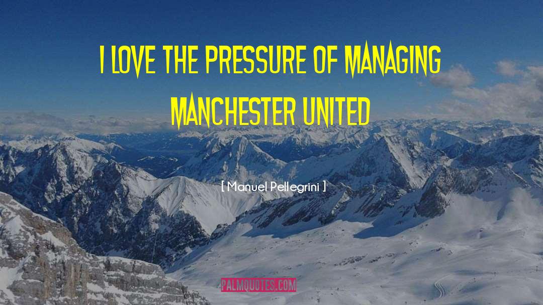 Manuel Pellegrini Quotes: I love the pressure of