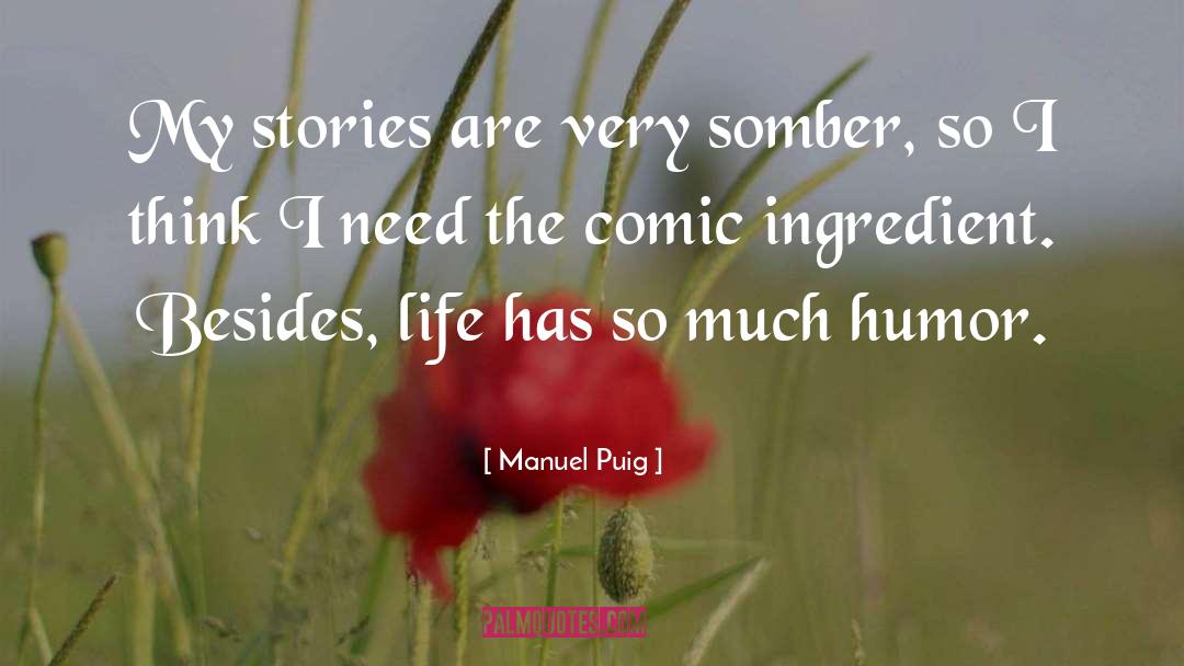 Manuel Puig Quotes: My stories are very somber,