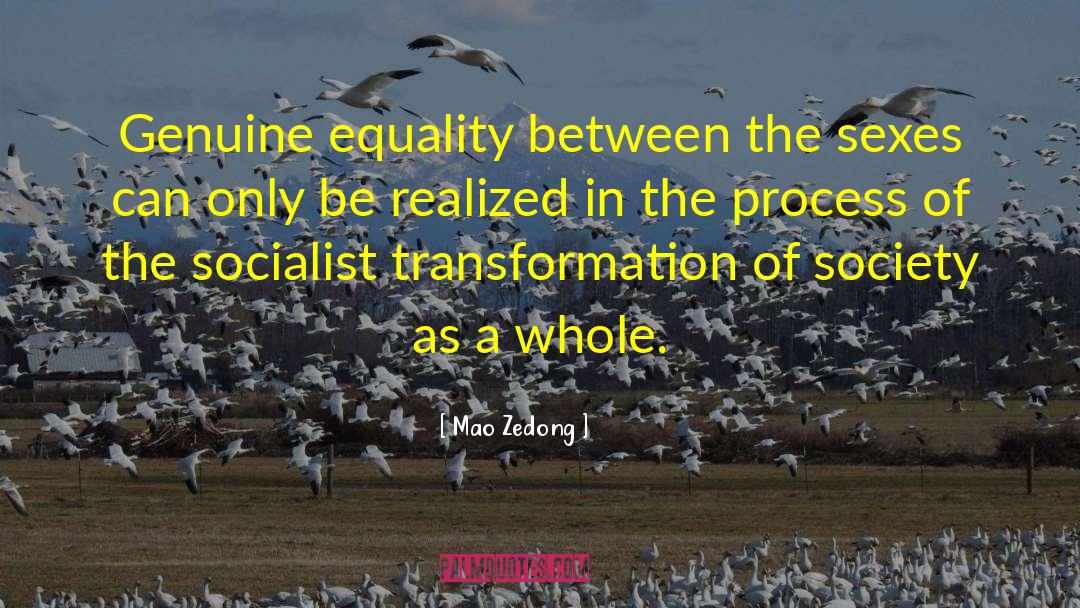 Mao Zedong Quotes: Genuine equality between the sexes