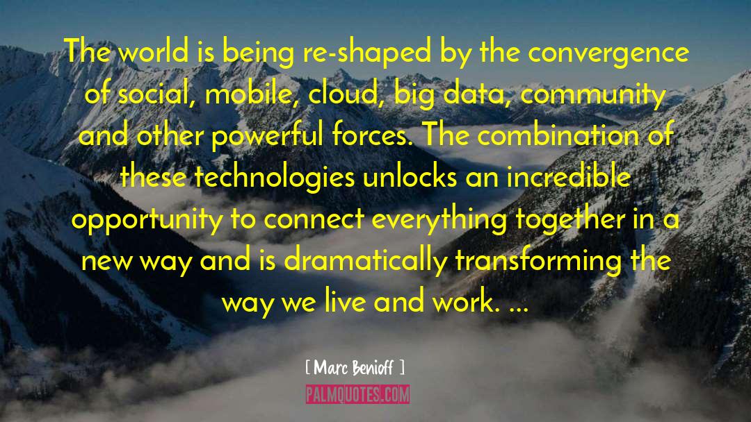 Marc Benioff Quotes: The world is being re-shaped