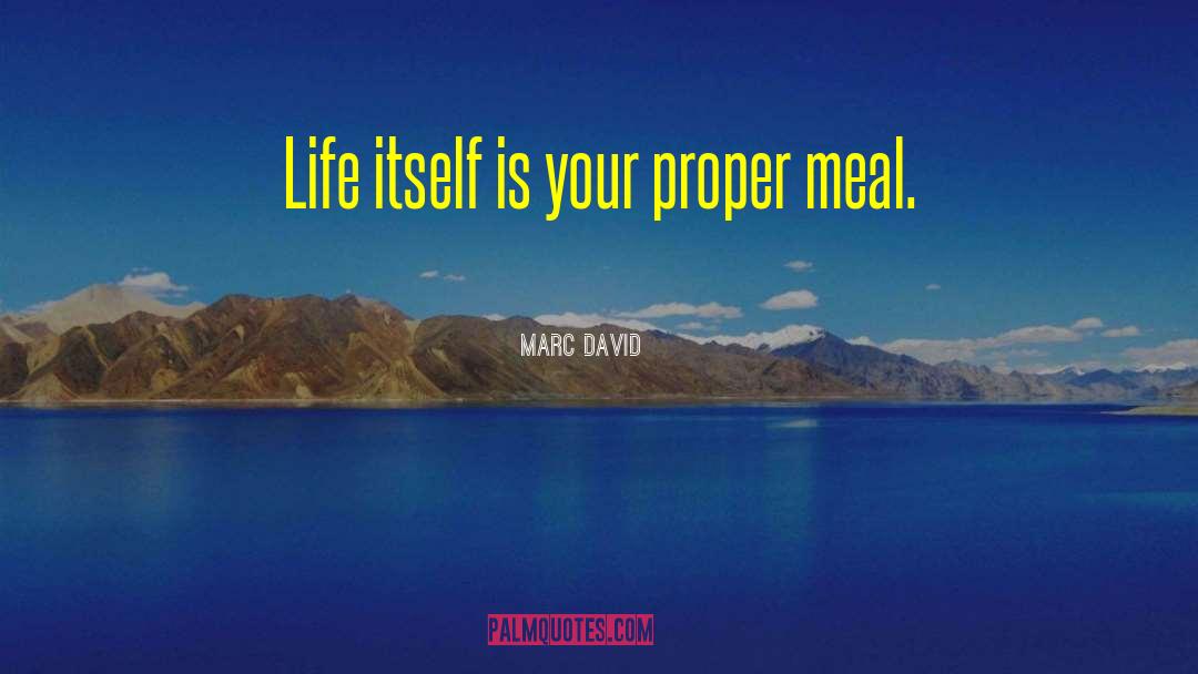 Marc David Quotes: Life itself is your proper