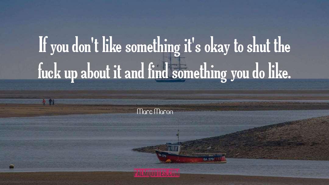 Marc Maron Quotes: If you don't like something