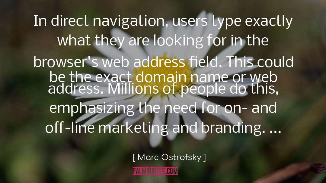 Marc Ostrofsky Quotes: In direct navigation, users type