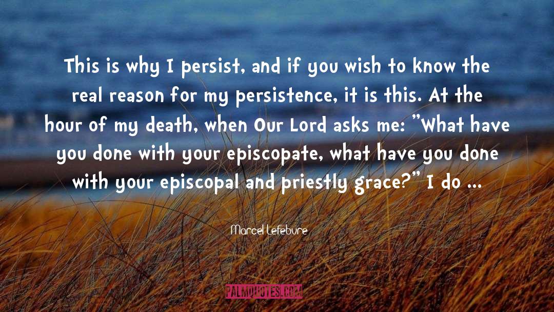 Marcel Lefebvre Quotes: This is why I persist,