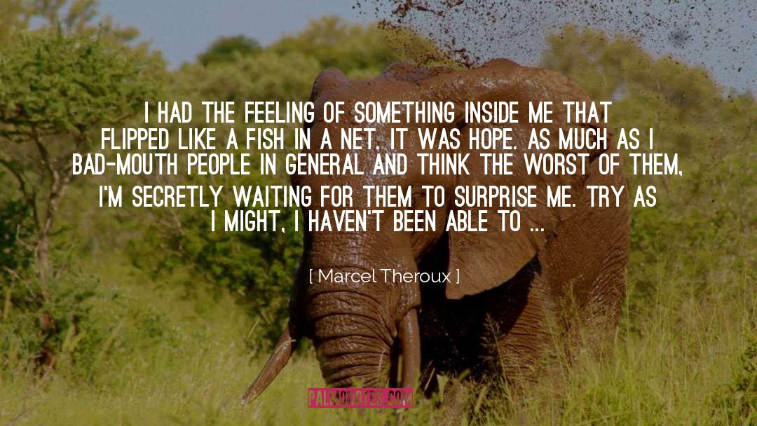 Marcel Theroux Quotes: I had the feeling of