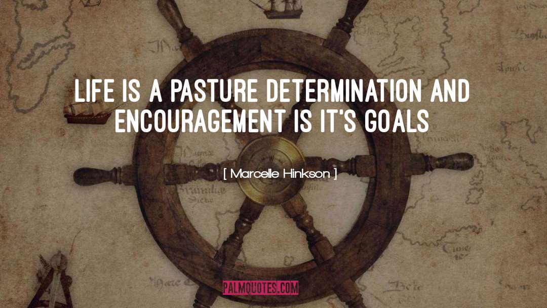 Marcelle Hinkson Quotes: Life is a pasture determination
