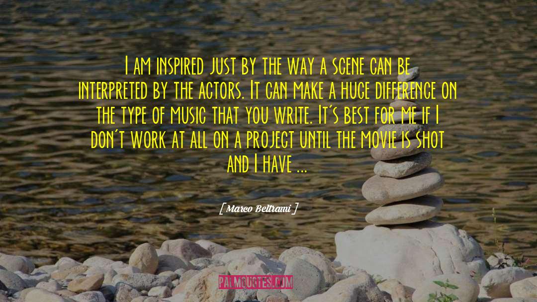 Marco Beltrami Quotes: I am inspired just by