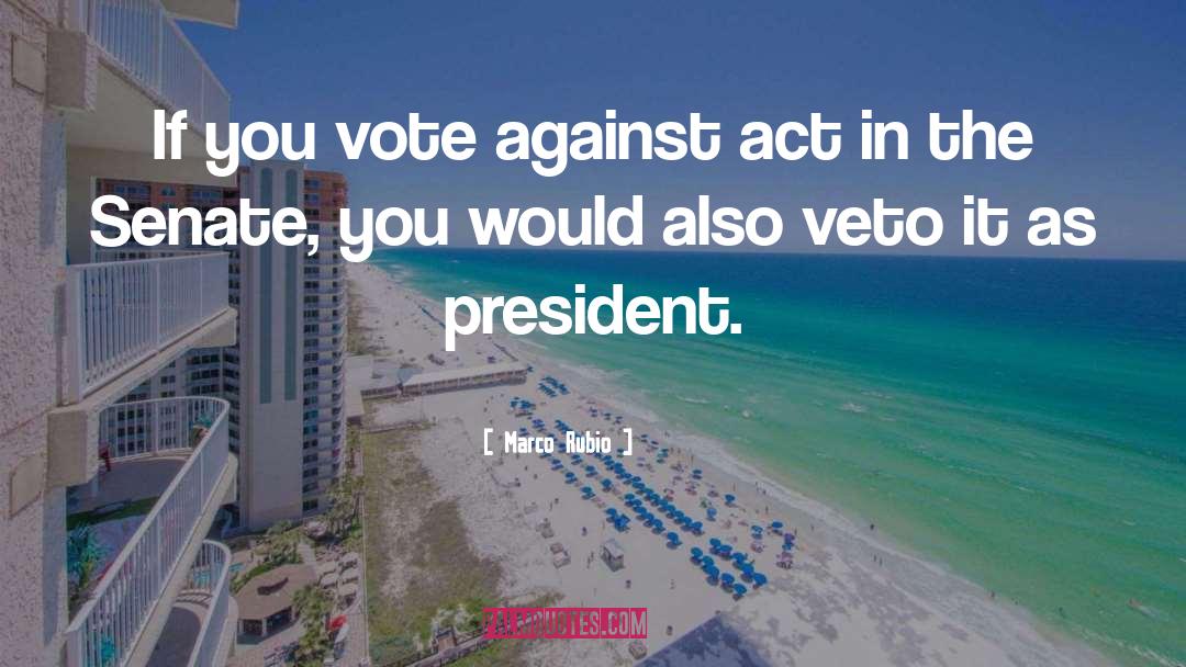 Marco Rubio Quotes: If you vote against act