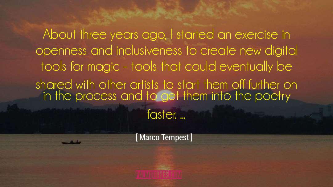 Marco Tempest Quotes: About three years ago, I