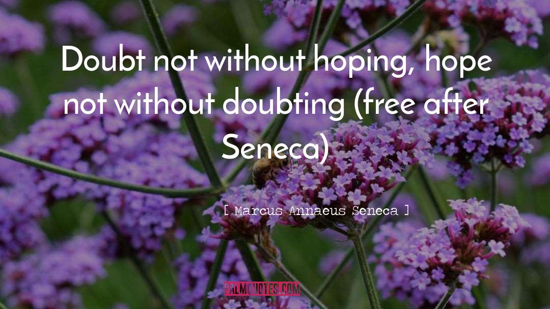 Marcus Annaeus Seneca Quotes: Doubt not without hoping, hope