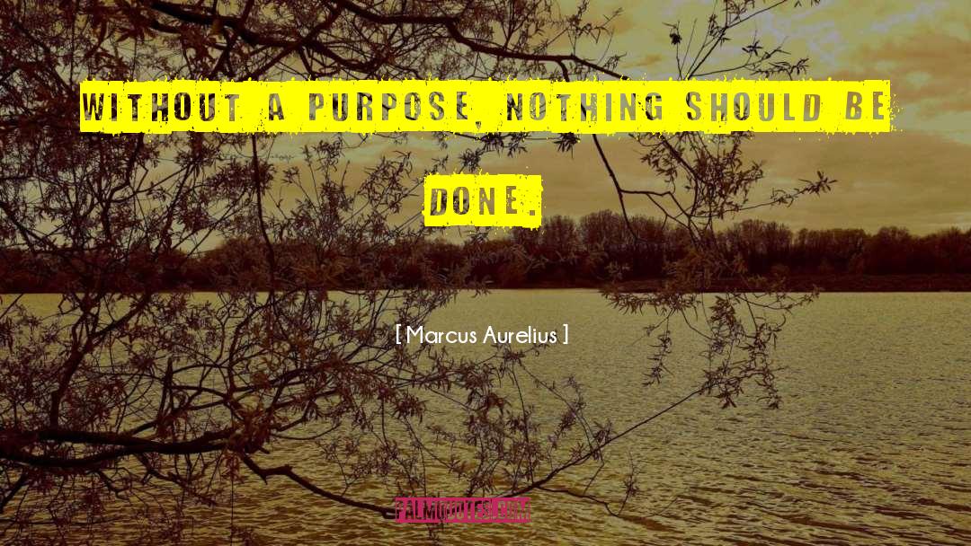 Marcus Aurelius Quotes: Without a purpose, nothing should