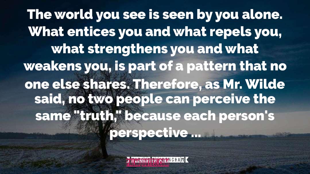 Marcus Buckingham Quotes: The world you see is