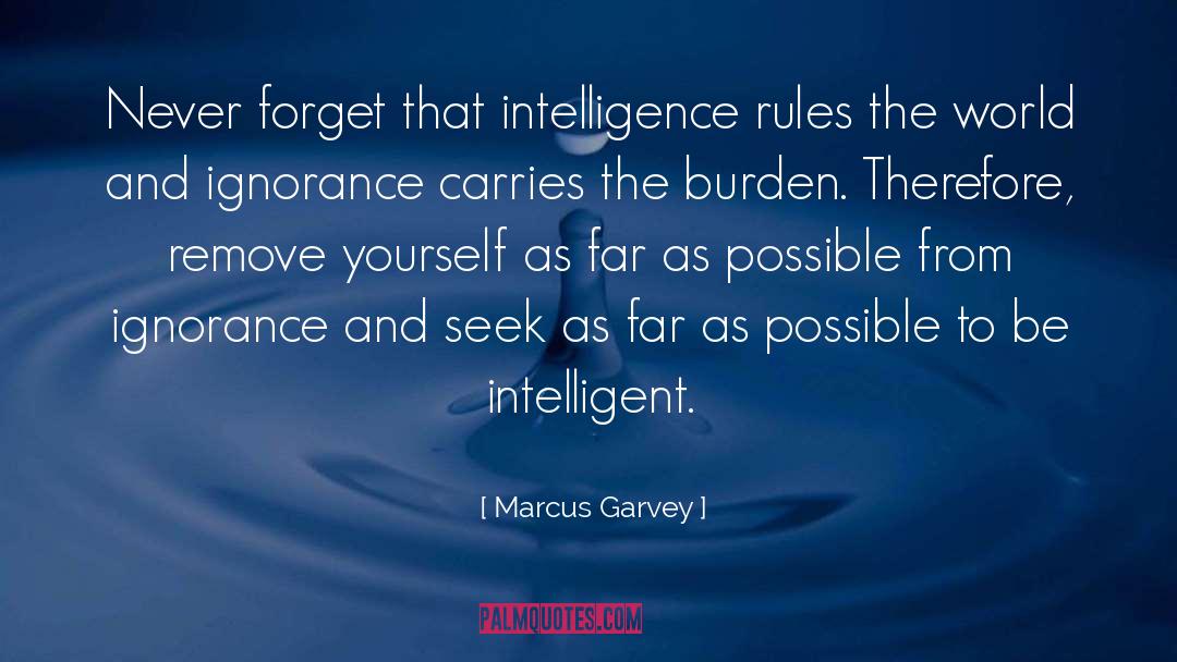 Marcus Garvey Quotes: Never forget that intelligence rules