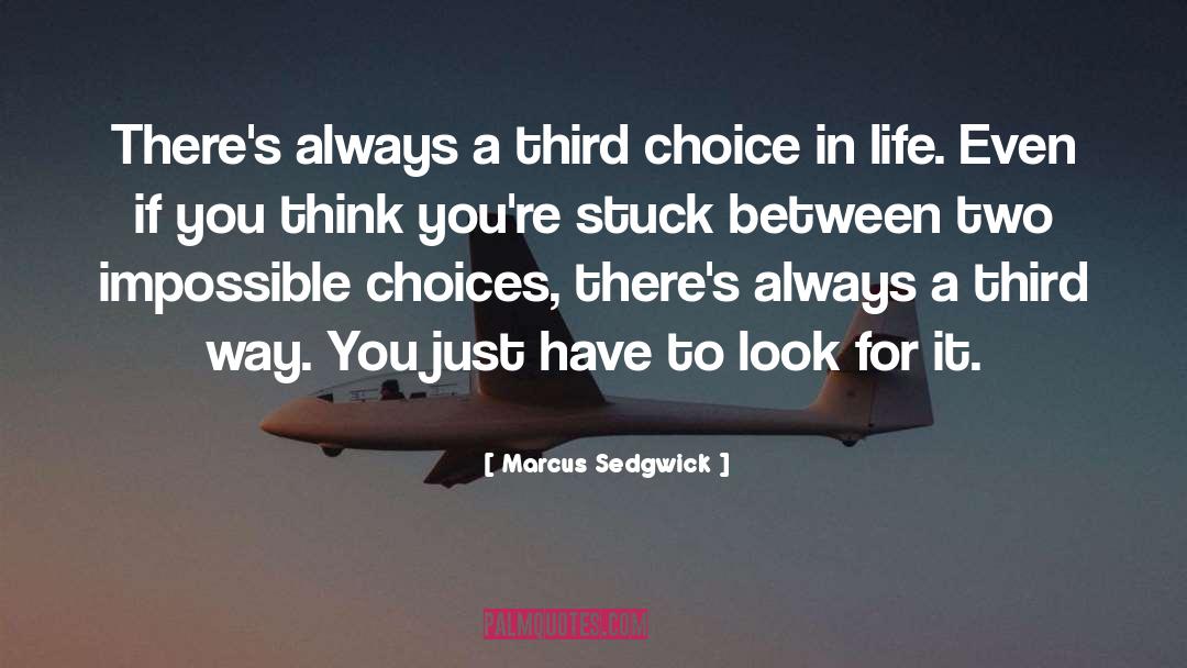 Marcus Sedgwick Quotes: There's always a third choice