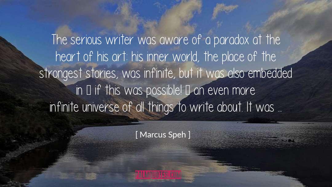 Marcus Speh Quotes: The serious writer was aware