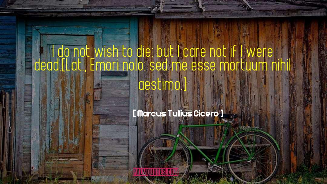 Marcus Tullius Cicero Quotes: I do not wish to