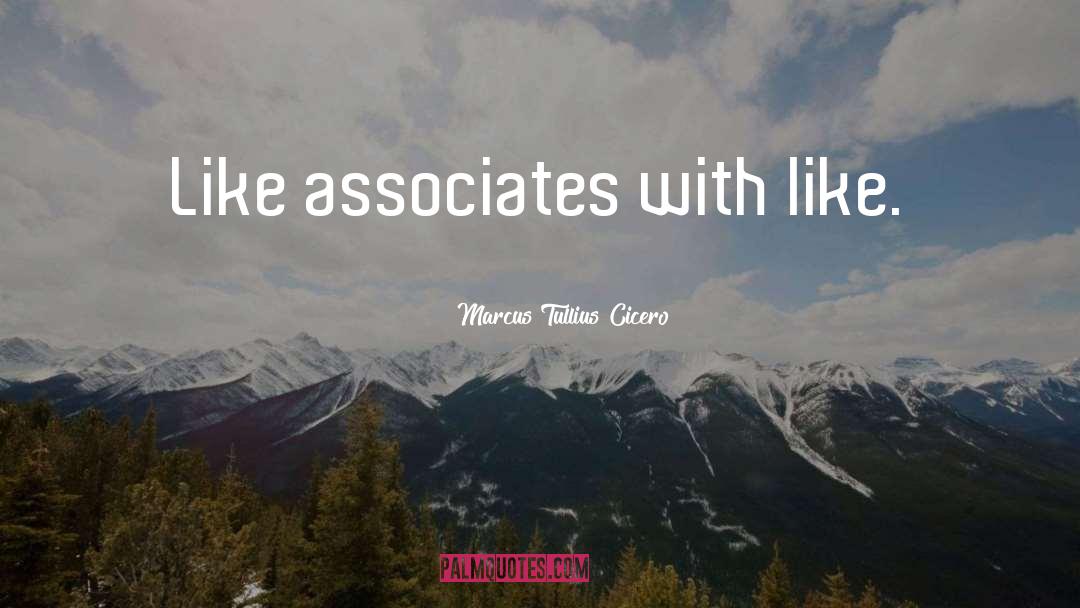 Marcus Tullius Cicero Quotes: Like associates with like.