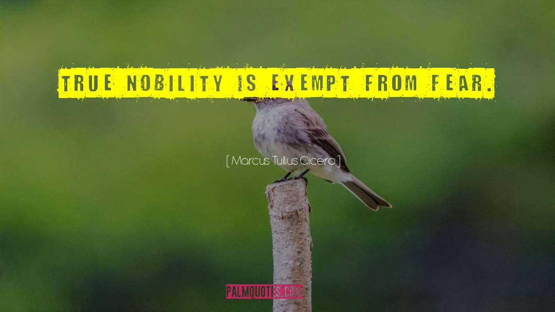 Marcus Tullius Cicero Quotes: True nobility is exempt from