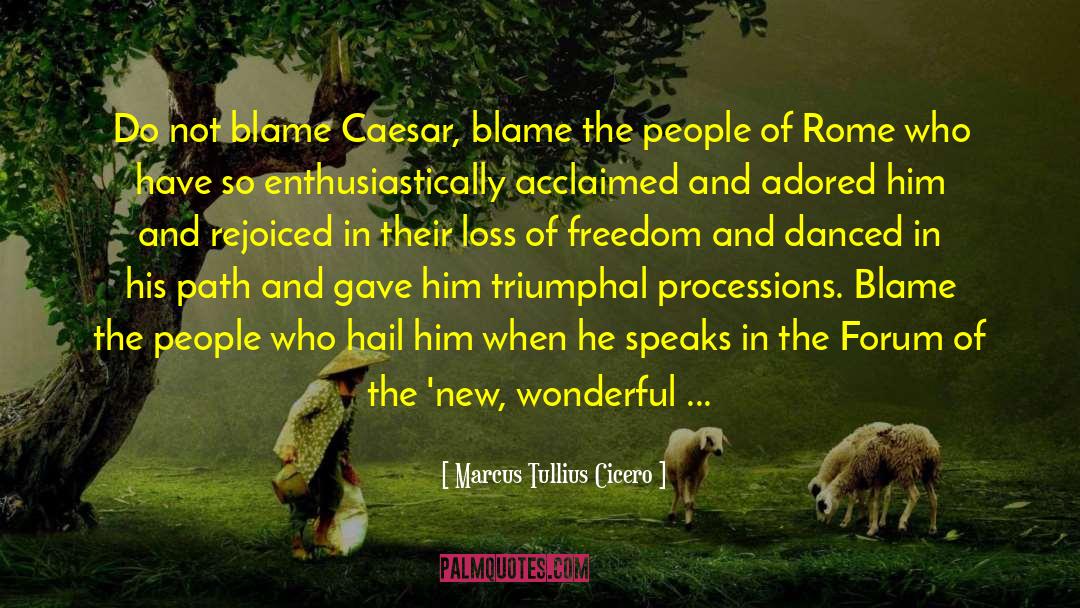 Marcus Tullius Cicero Quotes: Do not blame Caesar, blame