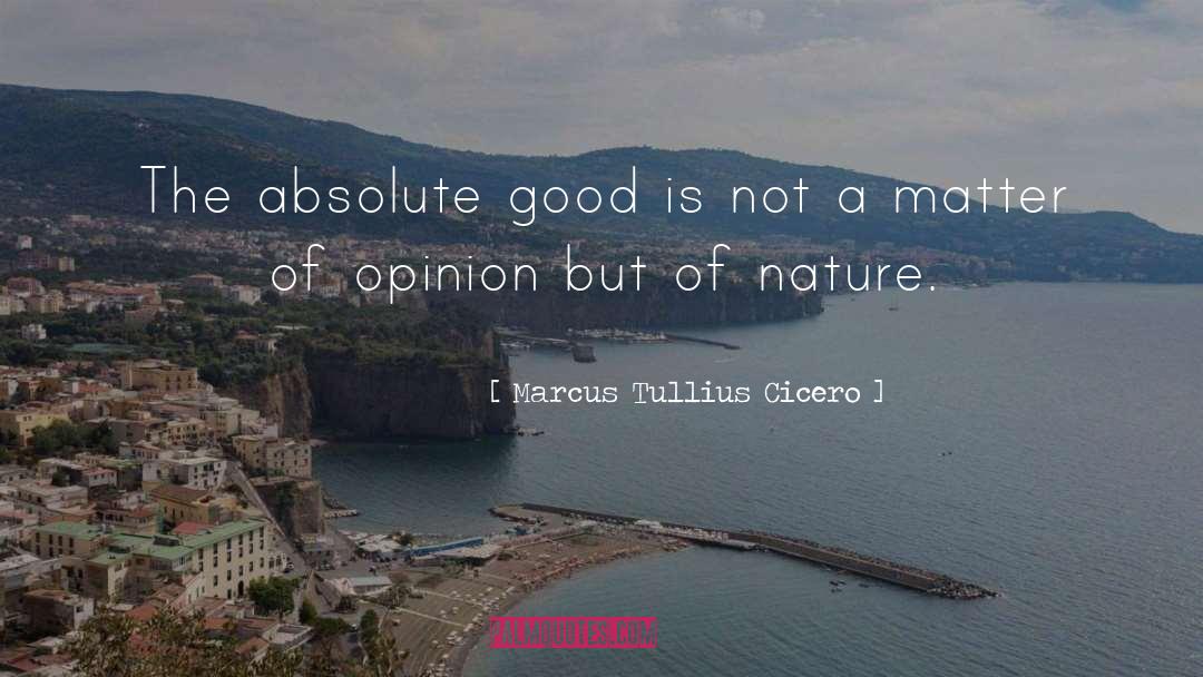 Marcus Tullius Cicero Quotes: The absolute good is not