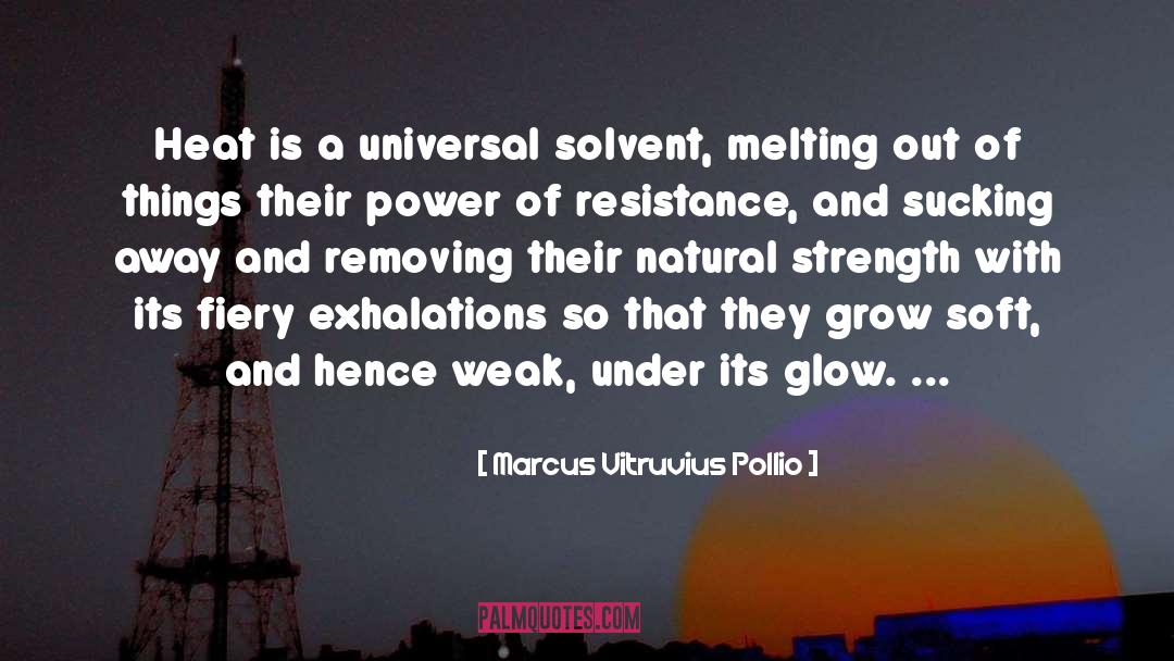 Marcus Vitruvius Pollio Quotes: Heat is a universal solvent,