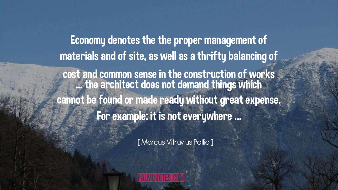 Marcus Vitruvius Pollio Quotes: Economy denotes the the proper