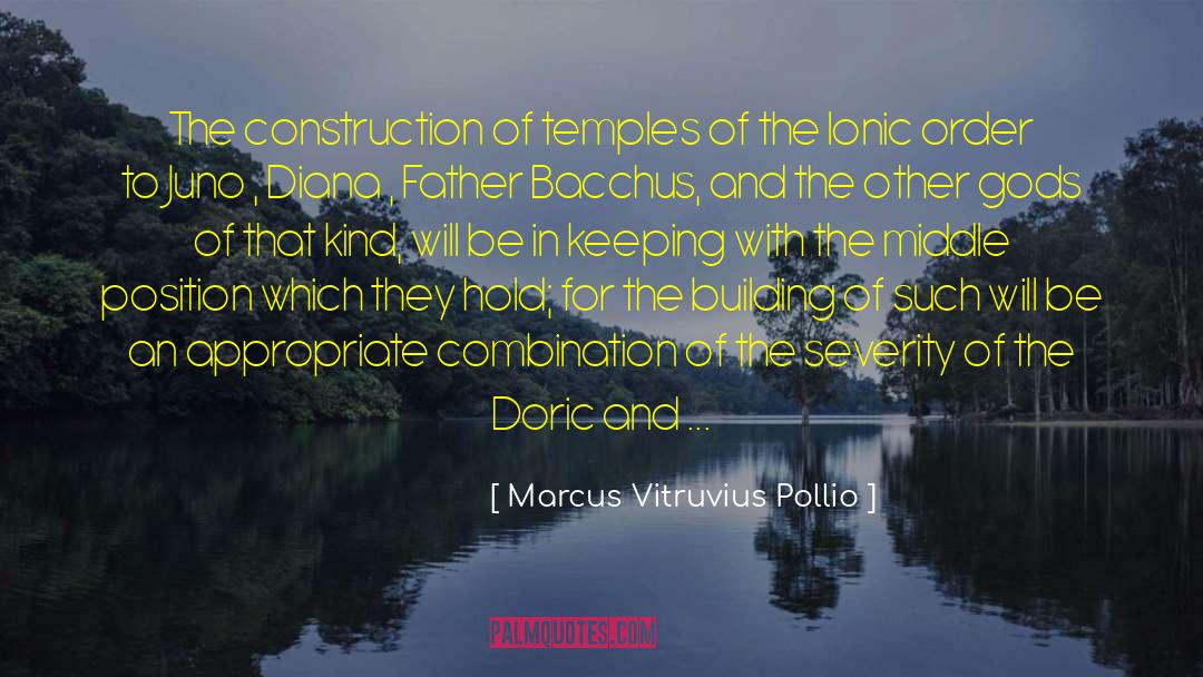 Marcus Vitruvius Pollio Quotes: The construction of temples of