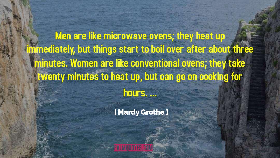 Mardy Grothe Quotes: Men are like microwave ovens;