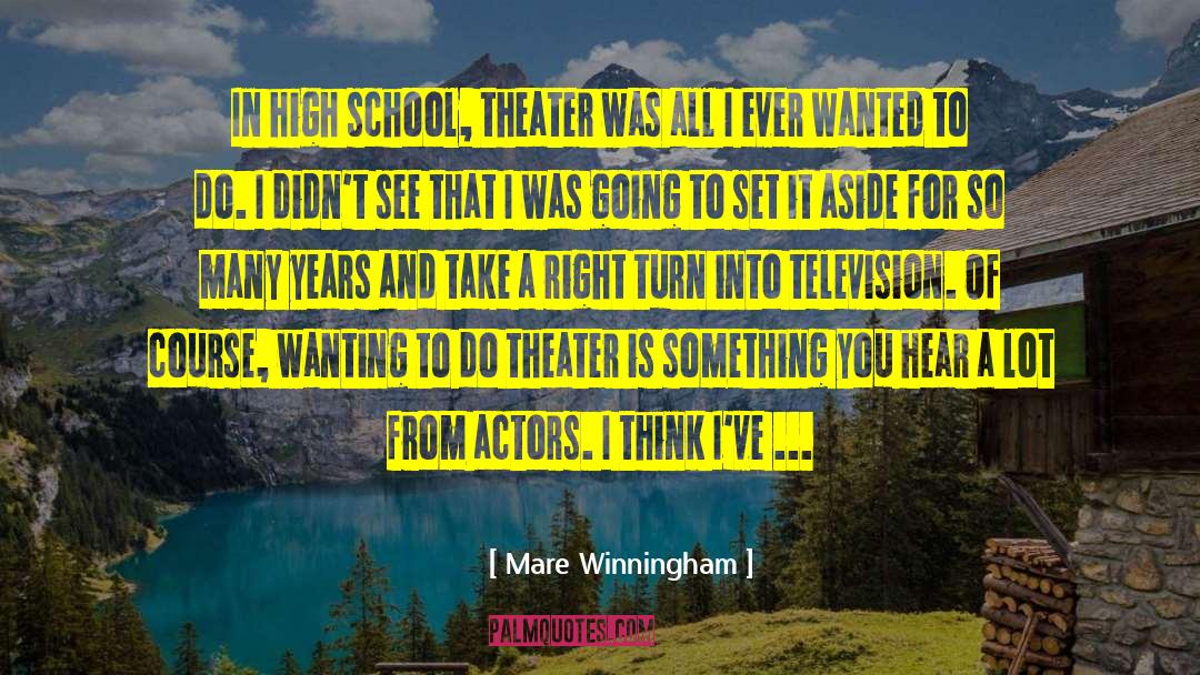 Mare Winningham Quotes: In high school, theater was