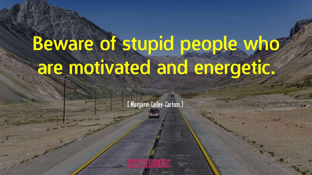 Margaret Catley-Carlson Quotes: Beware of stupid people who