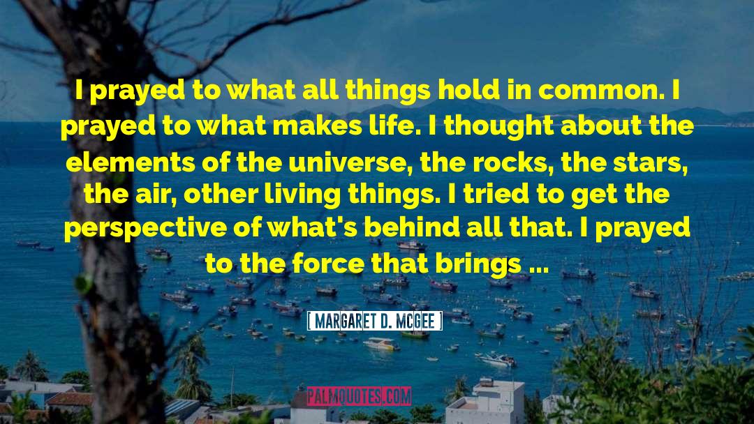 Margaret D. McGee Quotes: I prayed to what all