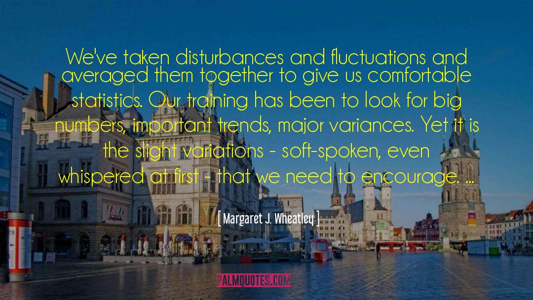 Margaret J. Wheatley Quotes: We've taken disturbances and fluctuations