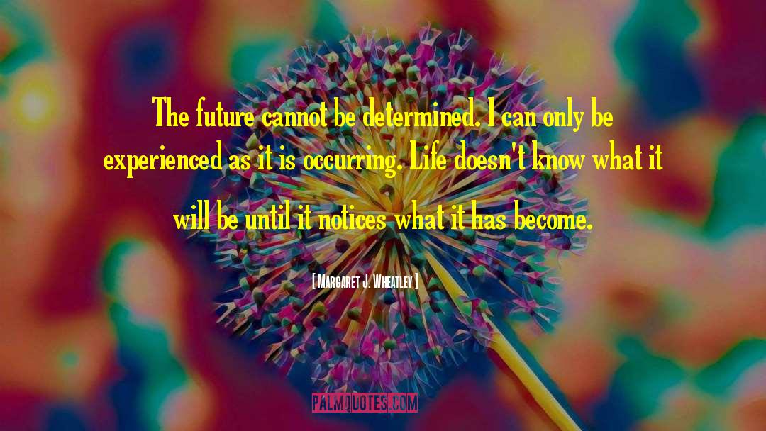 Margaret J. Wheatley Quotes: The future cannot be determined.