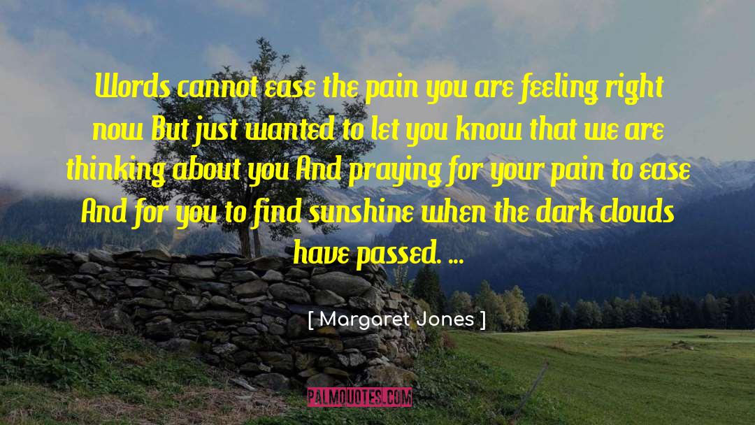 Margaret Jones Quotes: Words cannot ease the pain