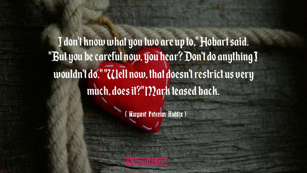 Margaret Peterson Haddix Quotes: I don't know what you